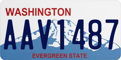 WA license plate AAV1487