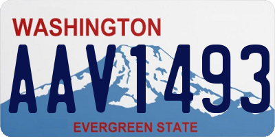 WA license plate AAV1493