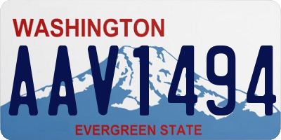 WA license plate AAV1494