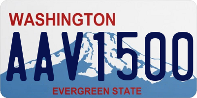WA license plate AAV1500