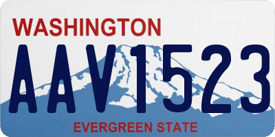 WA license plate AAV1523