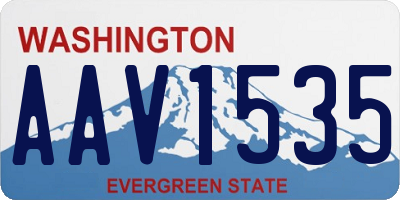 WA license plate AAV1535