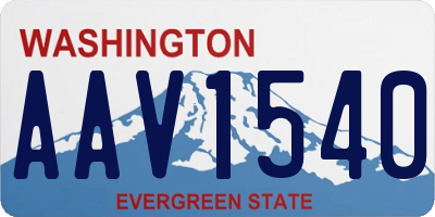 WA license plate AAV1540