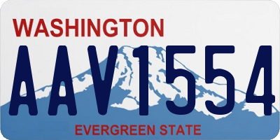WA license plate AAV1554