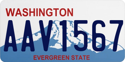 WA license plate AAV1567