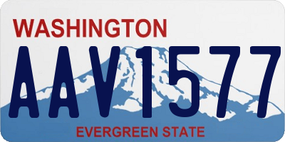 WA license plate AAV1577