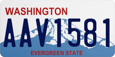 WA license plate AAV1581