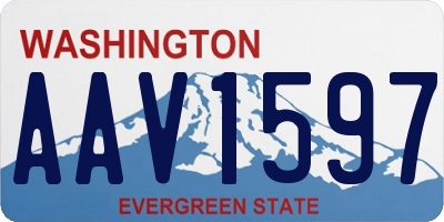 WA license plate AAV1597