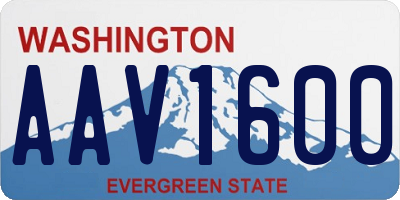 WA license plate AAV1600