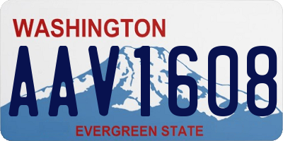 WA license plate AAV1608