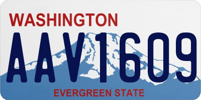 WA license plate AAV1609