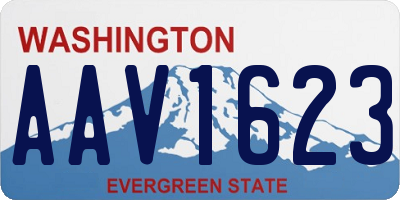 WA license plate AAV1623