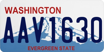 WA license plate AAV1630
