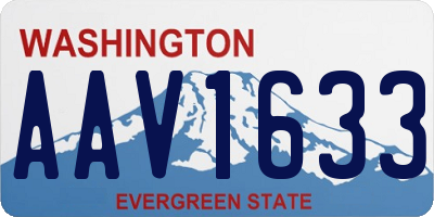 WA license plate AAV1633