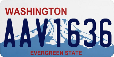 WA license plate AAV1636