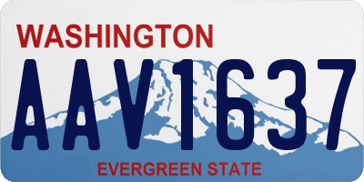 WA license plate AAV1637