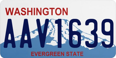 WA license plate AAV1639