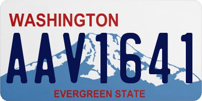 WA license plate AAV1641