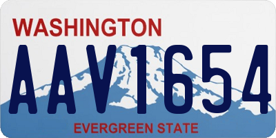 WA license plate AAV1654