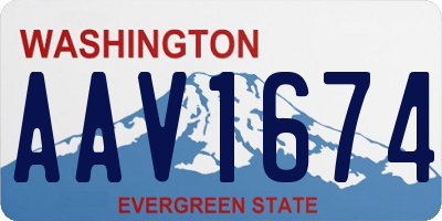 WA license plate AAV1674
