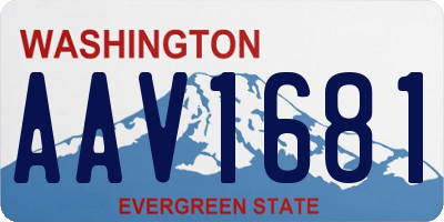 WA license plate AAV1681