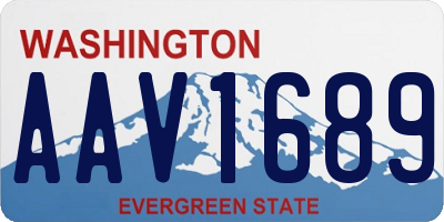 WA license plate AAV1689