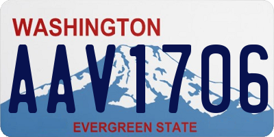 WA license plate AAV1706