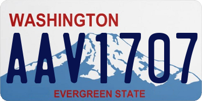 WA license plate AAV1707