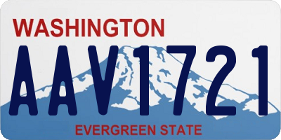 WA license plate AAV1721