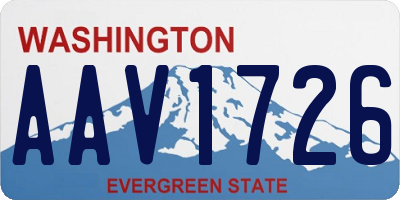 WA license plate AAV1726