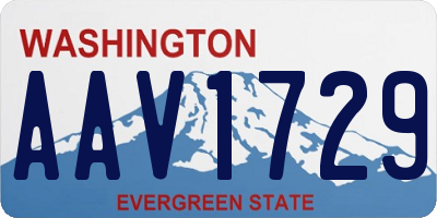 WA license plate AAV1729