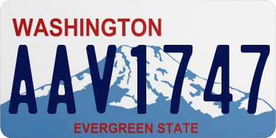 WA license plate AAV1747