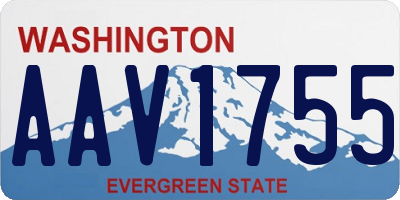 WA license plate AAV1755