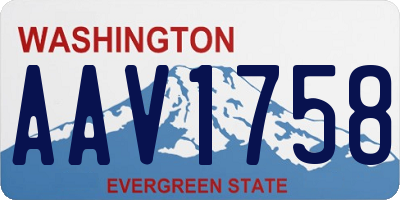 WA license plate AAV1758