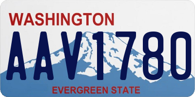 WA license plate AAV1780
