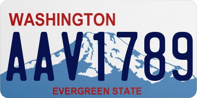 WA license plate AAV1789