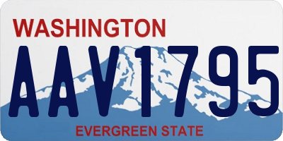 WA license plate AAV1795