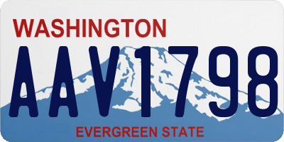 WA license plate AAV1798