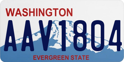 WA license plate AAV1804