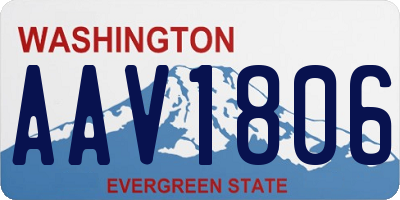 WA license plate AAV1806