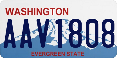 WA license plate AAV1808