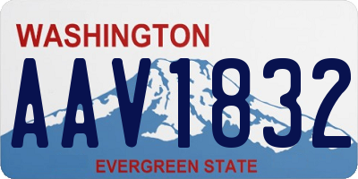 WA license plate AAV1832