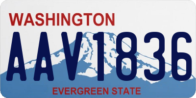 WA license plate AAV1836