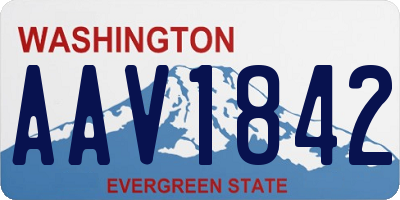 WA license plate AAV1842