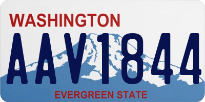 WA license plate AAV1844