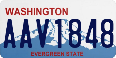WA license plate AAV1848