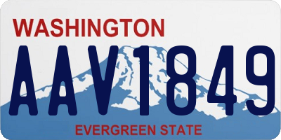 WA license plate AAV1849