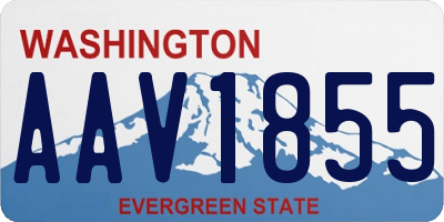 WA license plate AAV1855