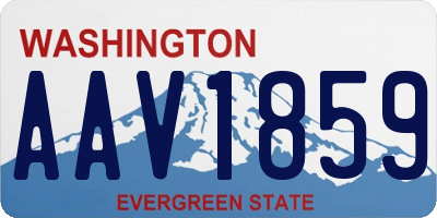 WA license plate AAV1859
