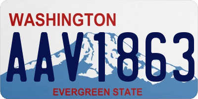 WA license plate AAV1863